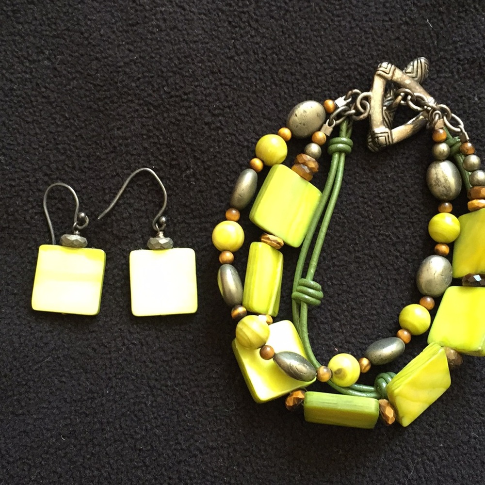 Matching bracelet and earrings